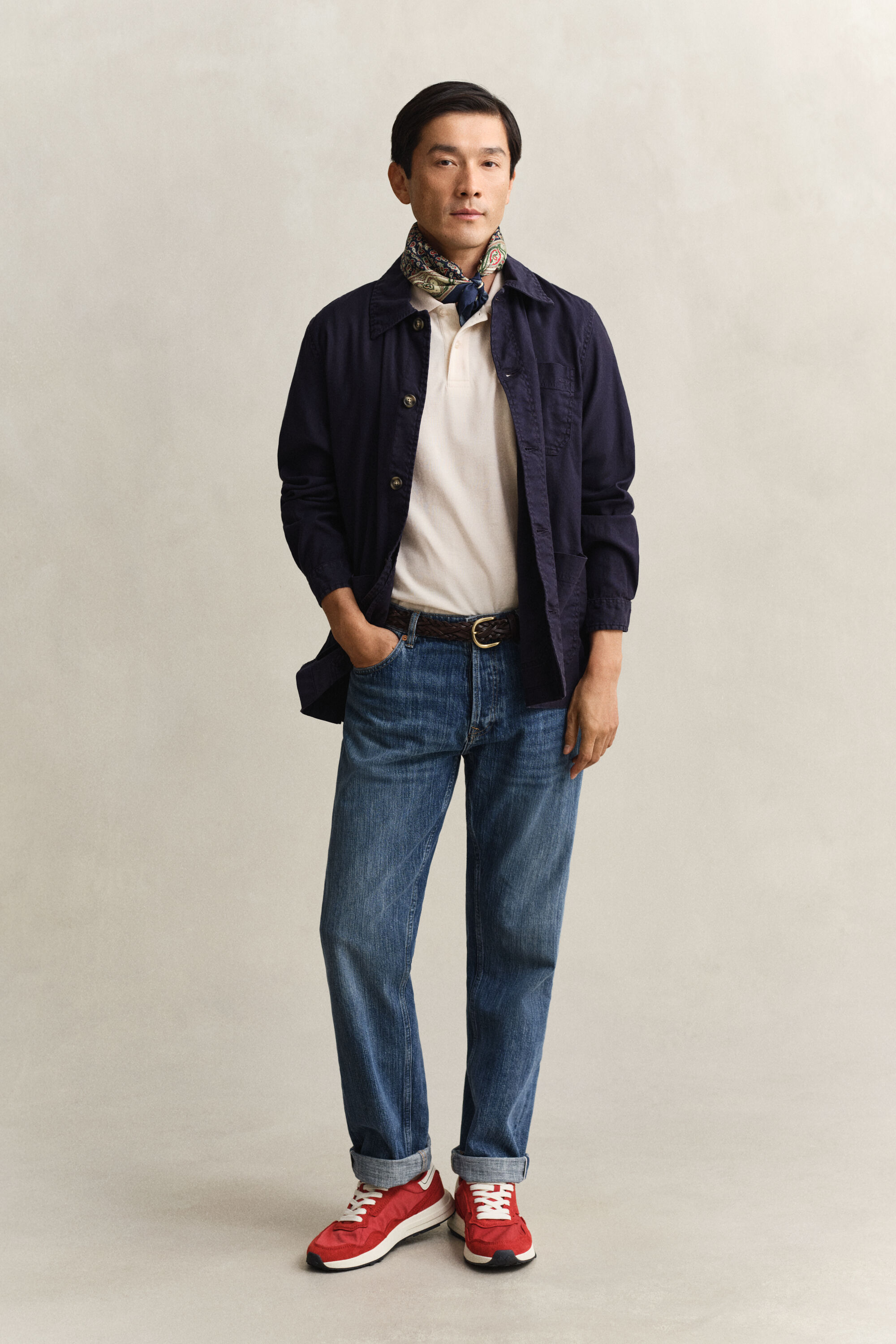 Polo às riscas Textured