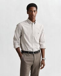 Camisa Oxford clássica com riscas finas regular fit