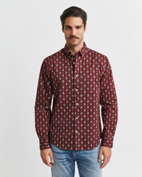 Camisa em sarja com padrão paisley estampado regular fit
