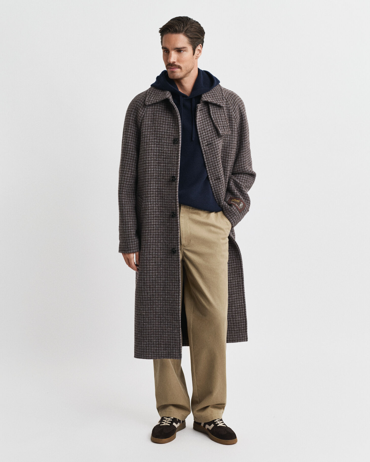 Sweatshirt com capuz em mistura de caxemira