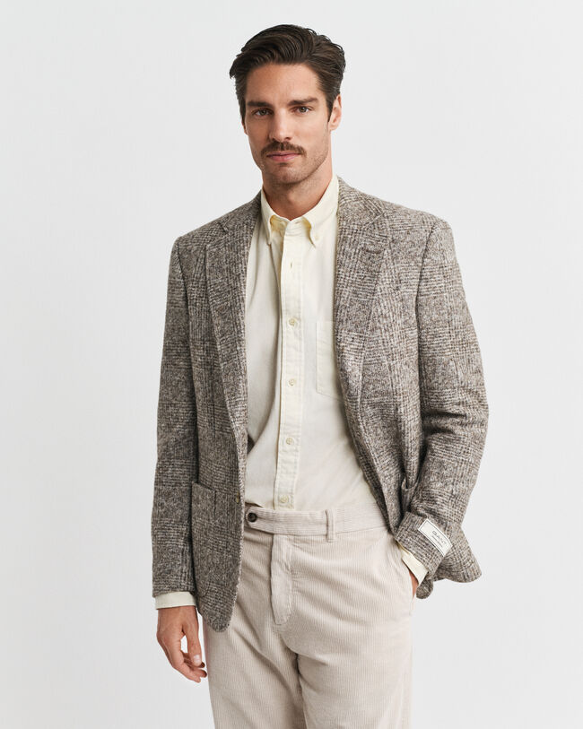 Blazer de malha com padrão de xadrez