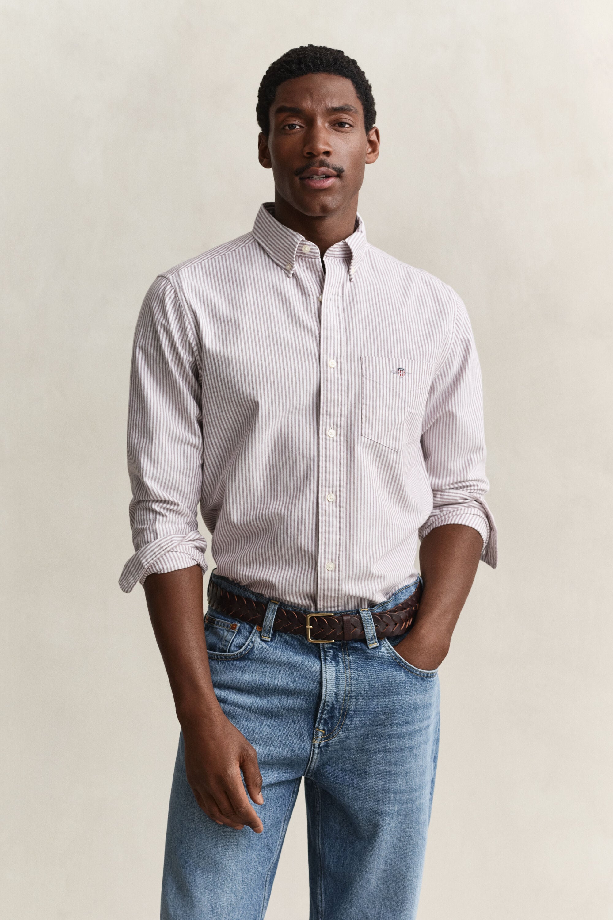 Camisa Oxford às riscas Classic regular fit