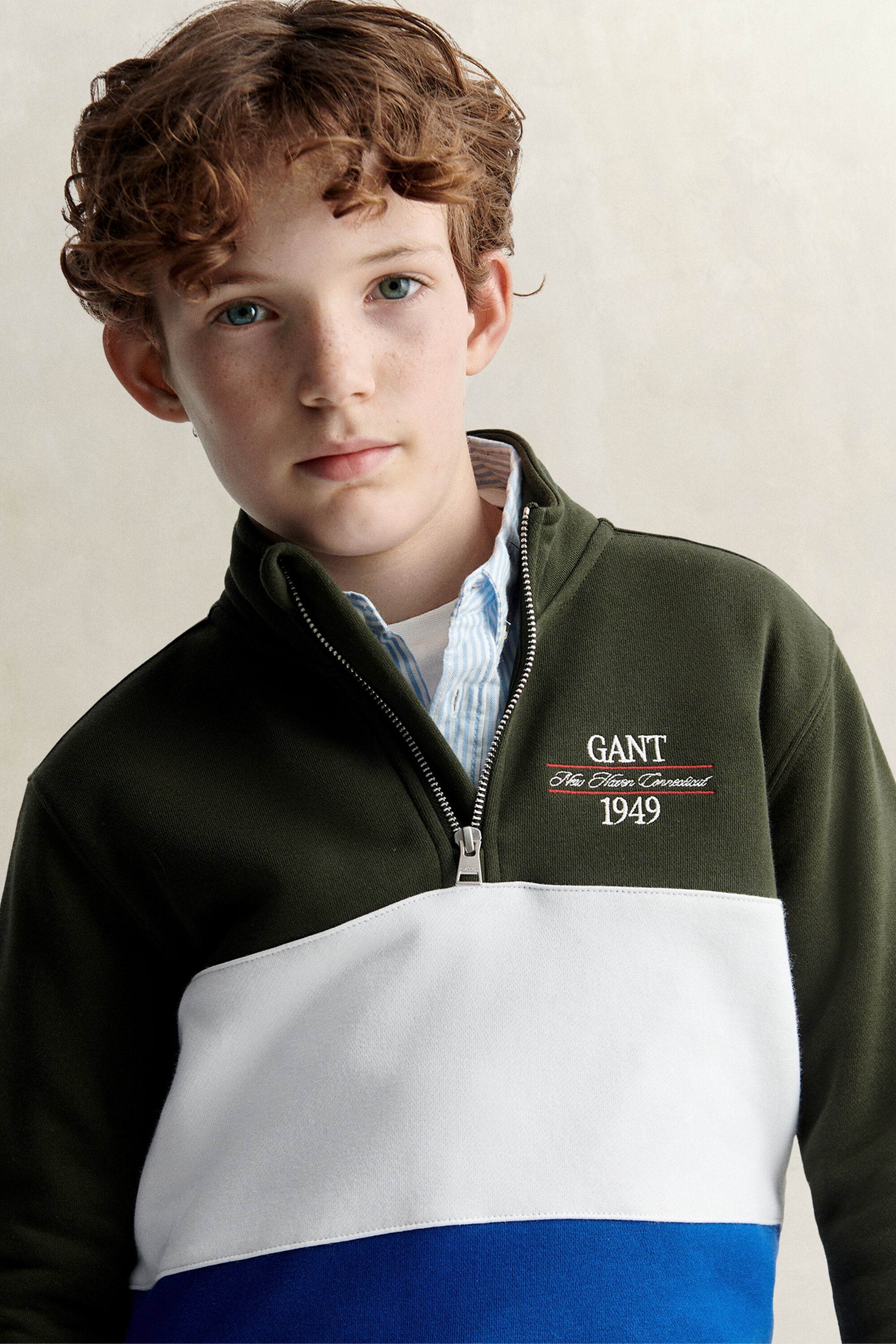 Sweatshirt com meio fecho de correr e bloco de cor Teen Boys