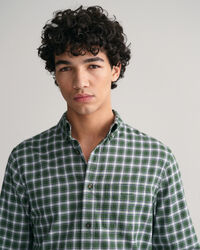 Camisa de flanela com padr&atilde;o micro tartan regular fit