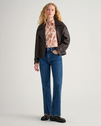 Camisa em voile de algod&atilde;o com padr&atilde;o paisley regular fit