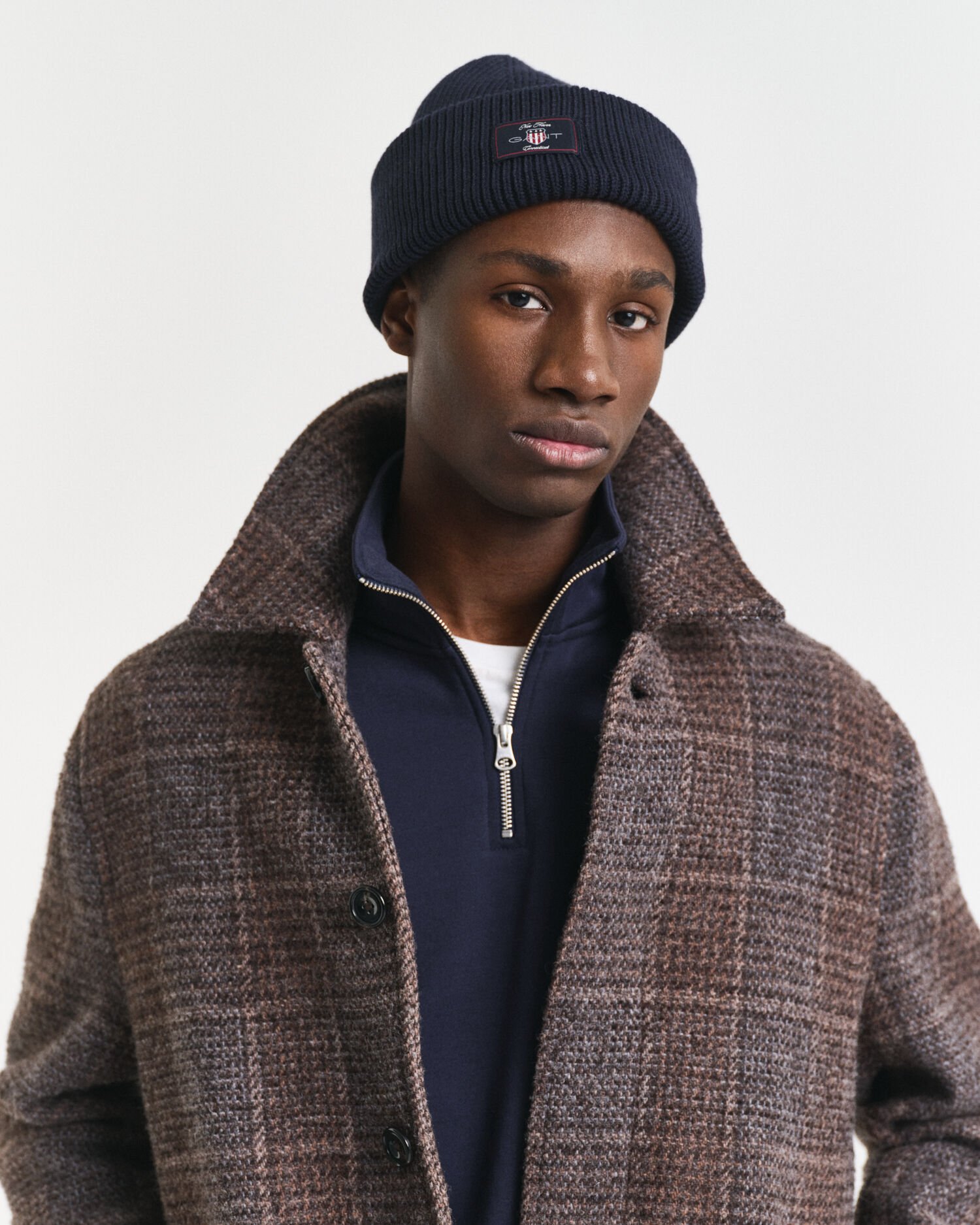 Gorro canelado em mistura de algodão