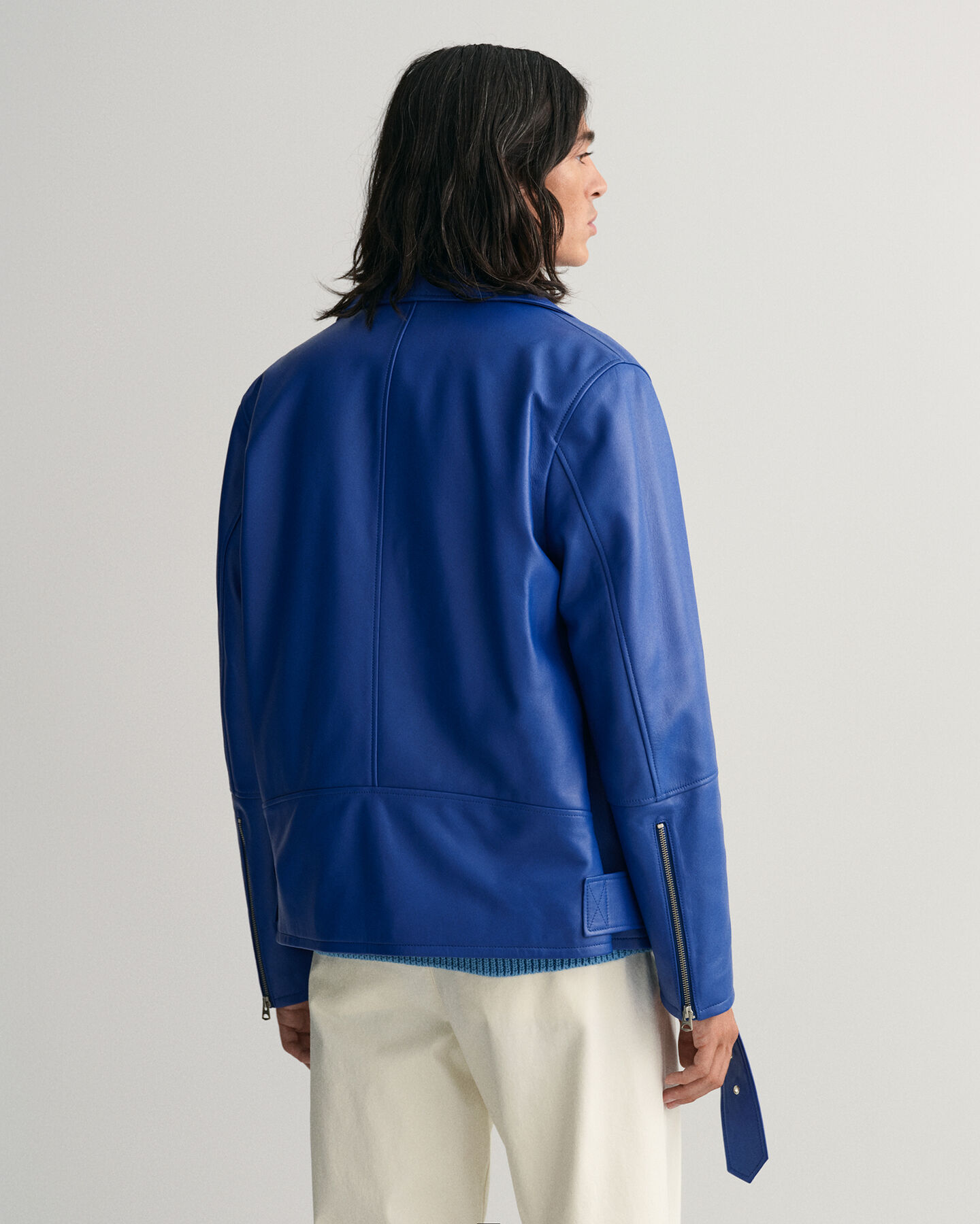 Casaco de couro colorido