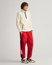 Pulover com meio fecho em lã cardada leve