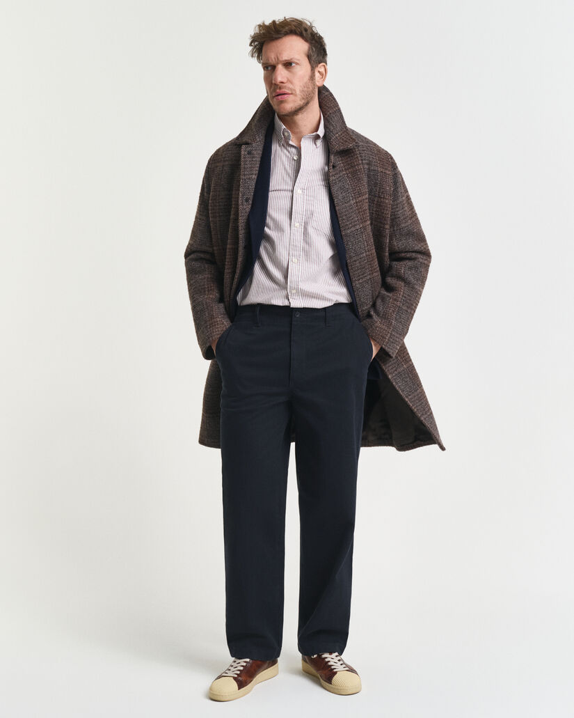 Camisa Oxford clássica com riscas finas regular fit