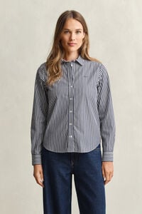Camisa em popelina &agrave;s riscas Classic regular fit