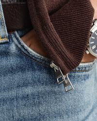 Casaco de malha com fecho de correr Casual Cotton