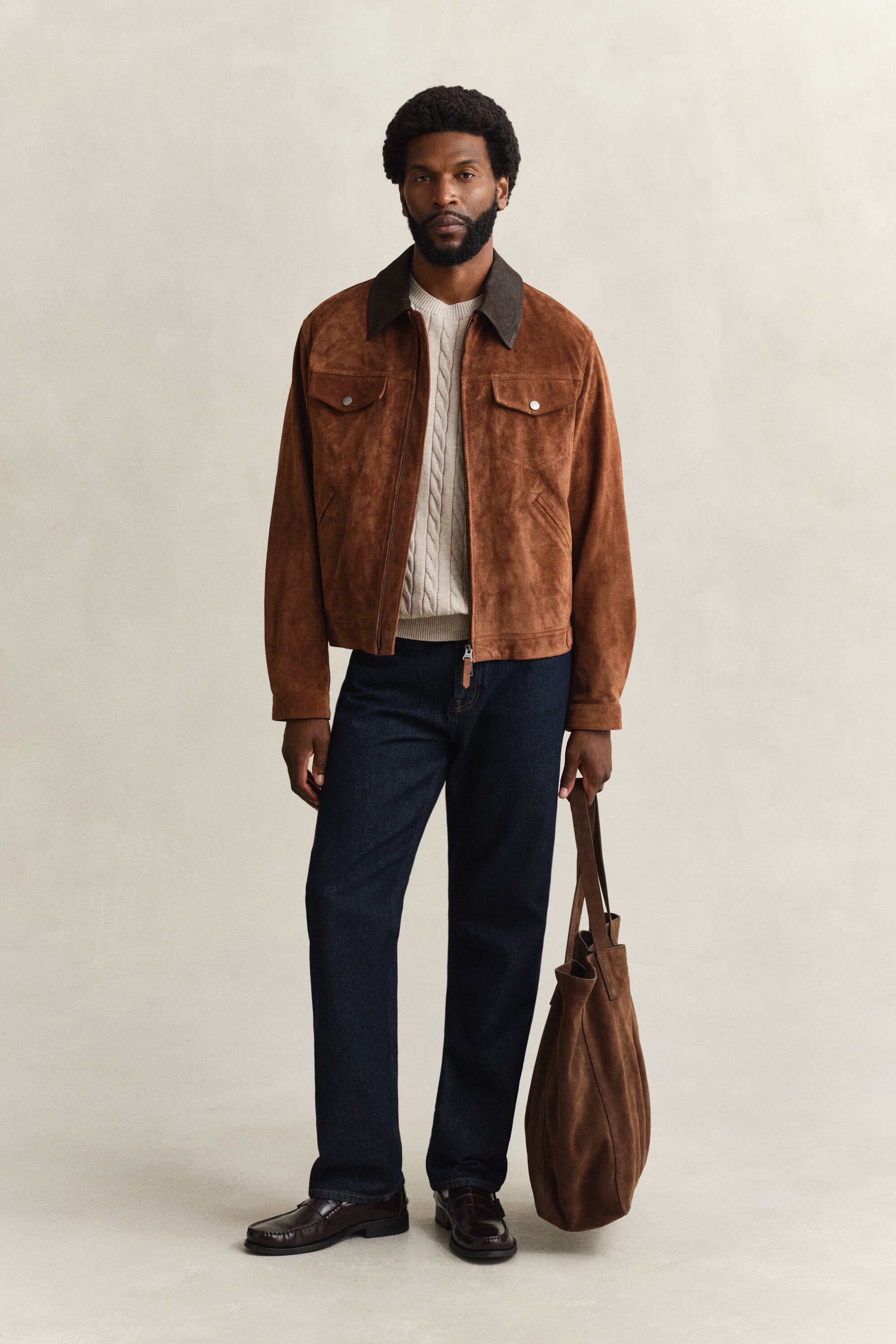 Camisola de manga curta em malha entrançada de algodão