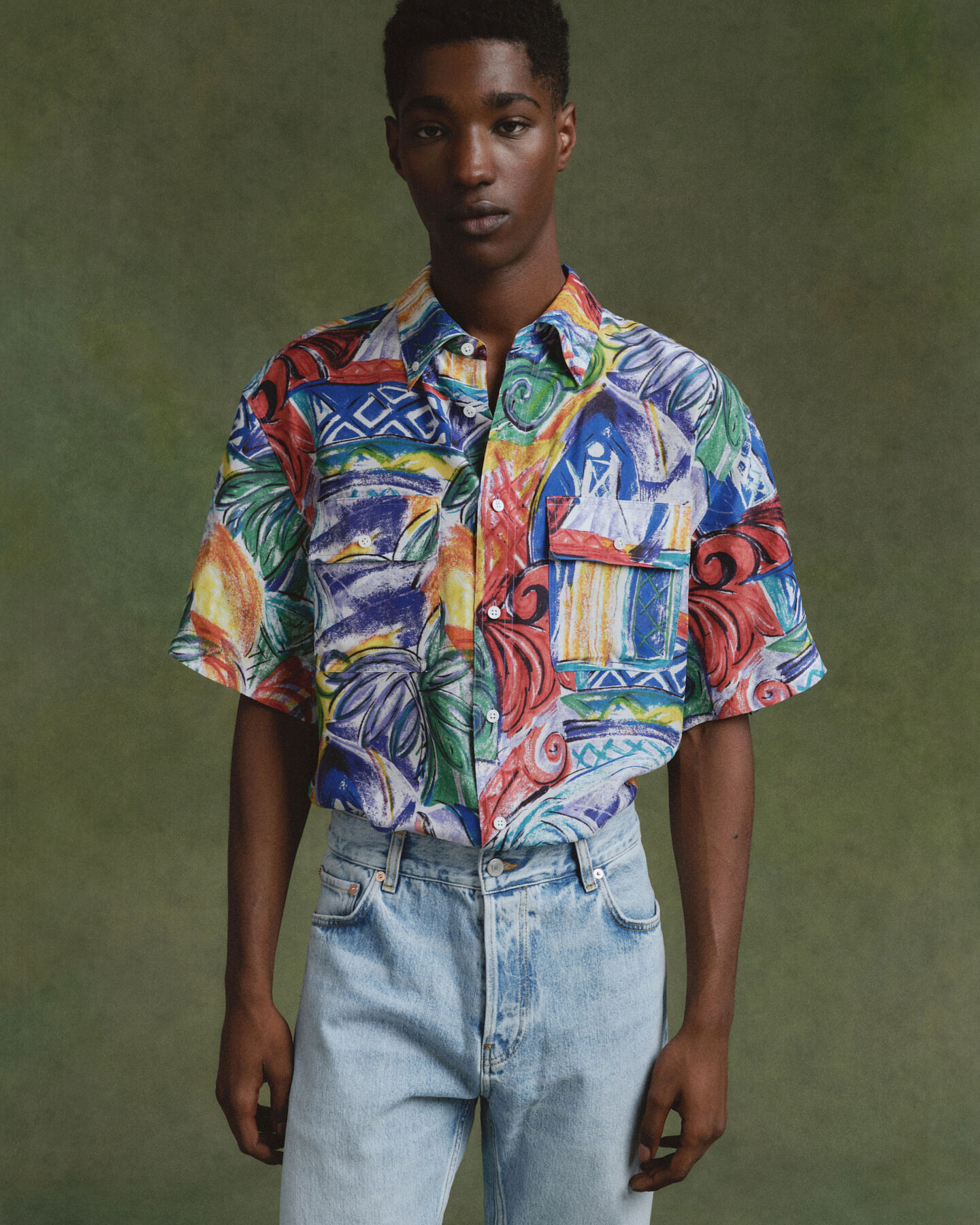 Camisa de seda estampada relaxed fit