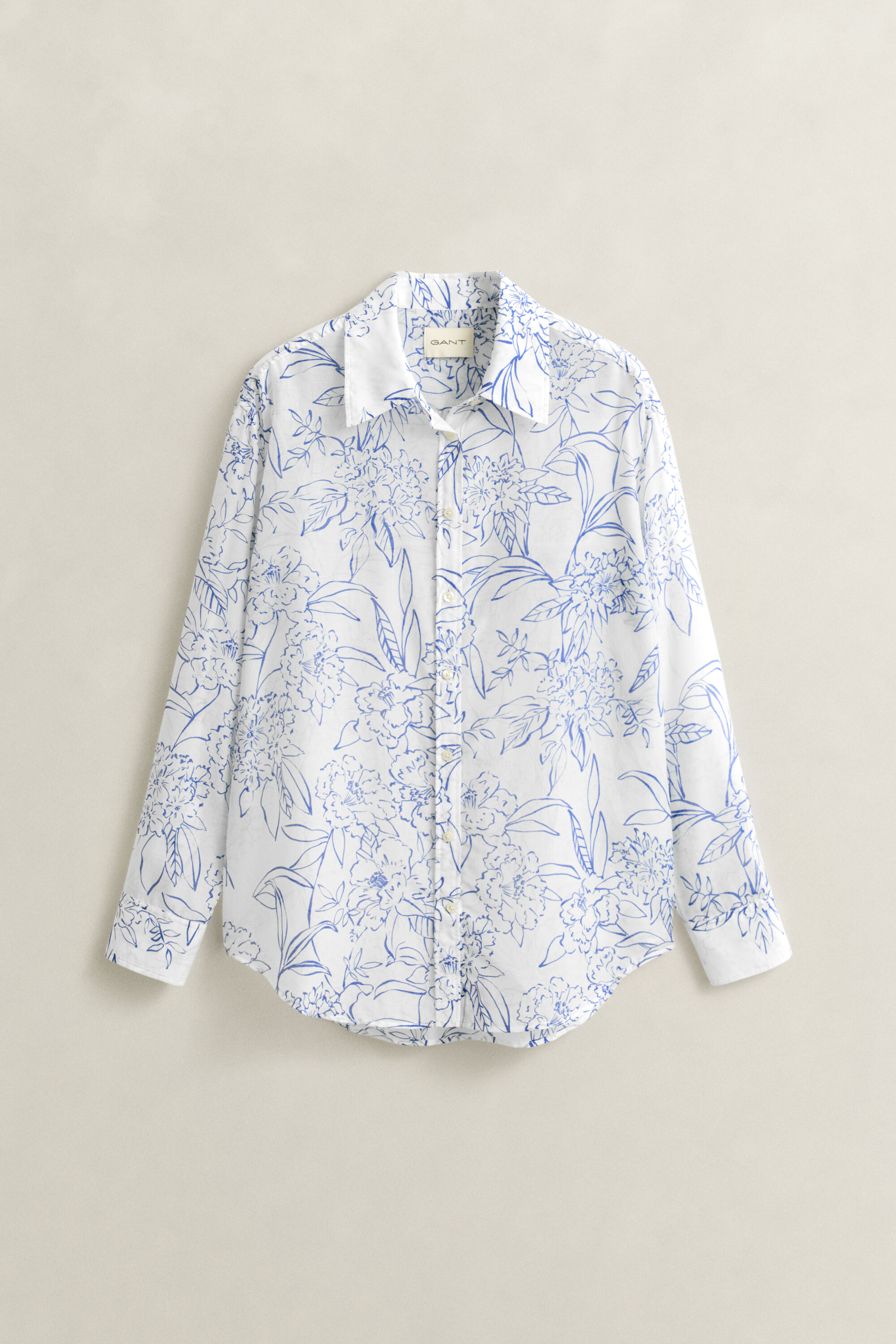 Camisa em seda e algodão floral