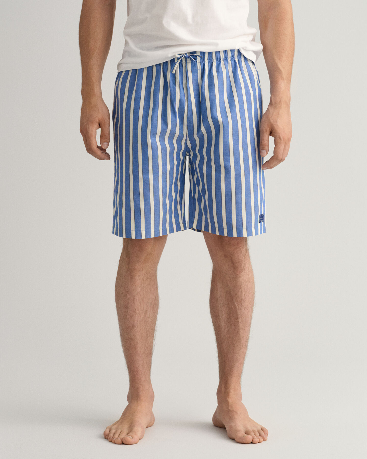 Calções de pijama Oxford às riscas