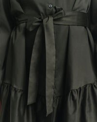 Vestido de manga comprida em algodão acetinado