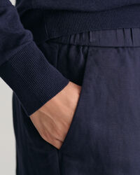 Calções pull-on em linho relaxed fit