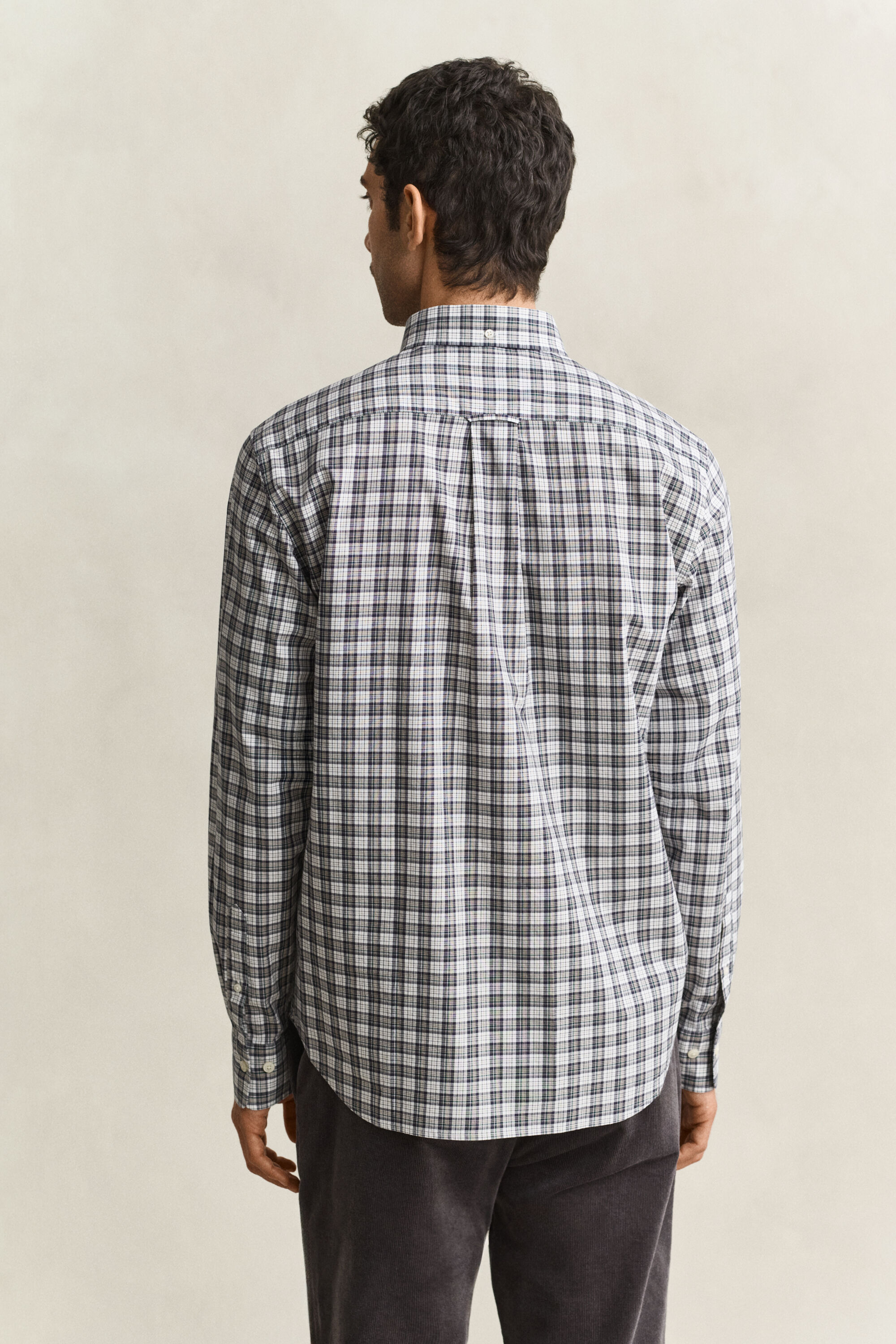 Camisa de popelina com padrão de xadrez
