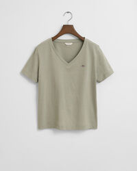 T-shirt com decote em V Shield