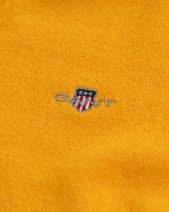 Pullover com decote em V em lã extrafina