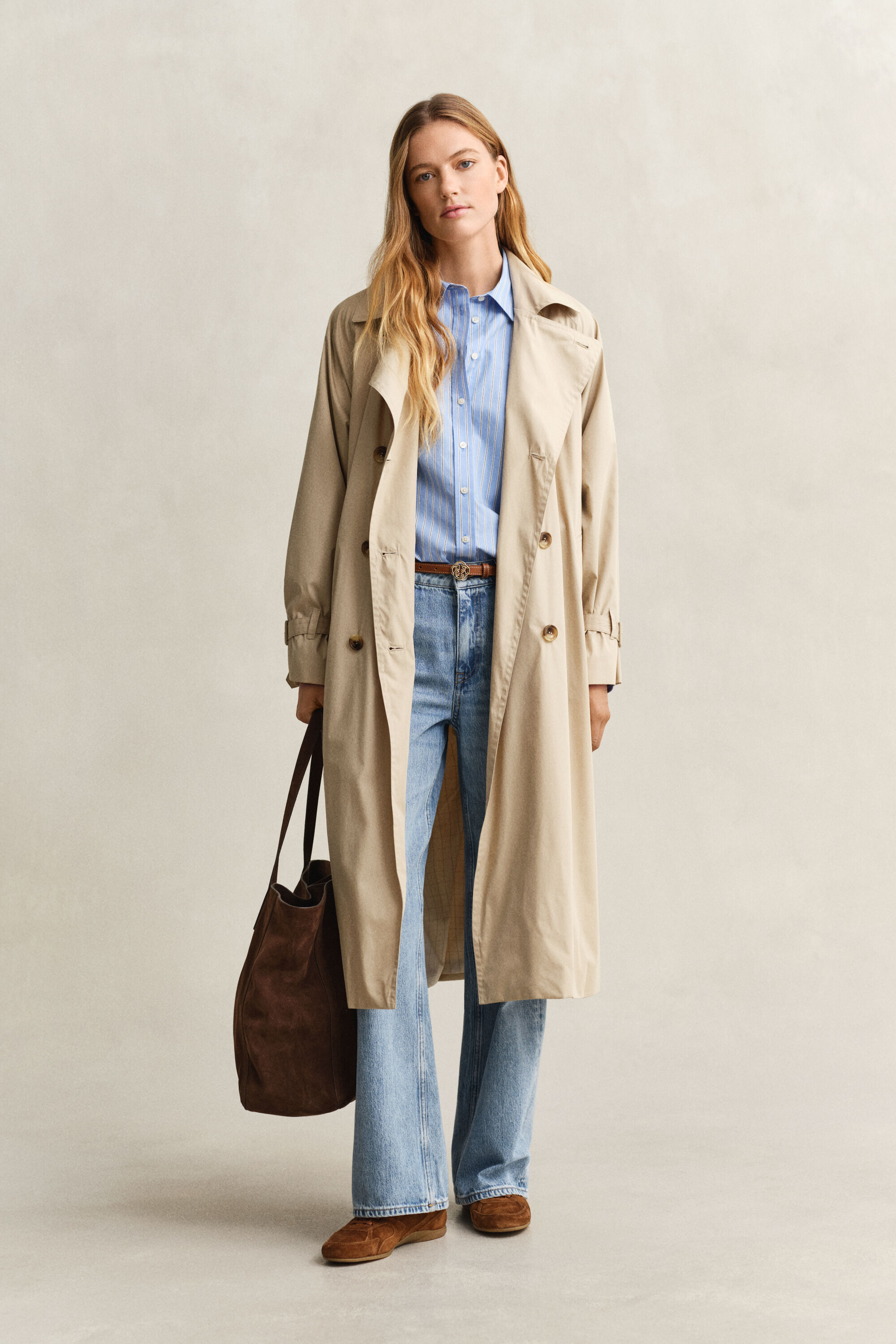 Camisa em popelina às riscas Classic regular fit