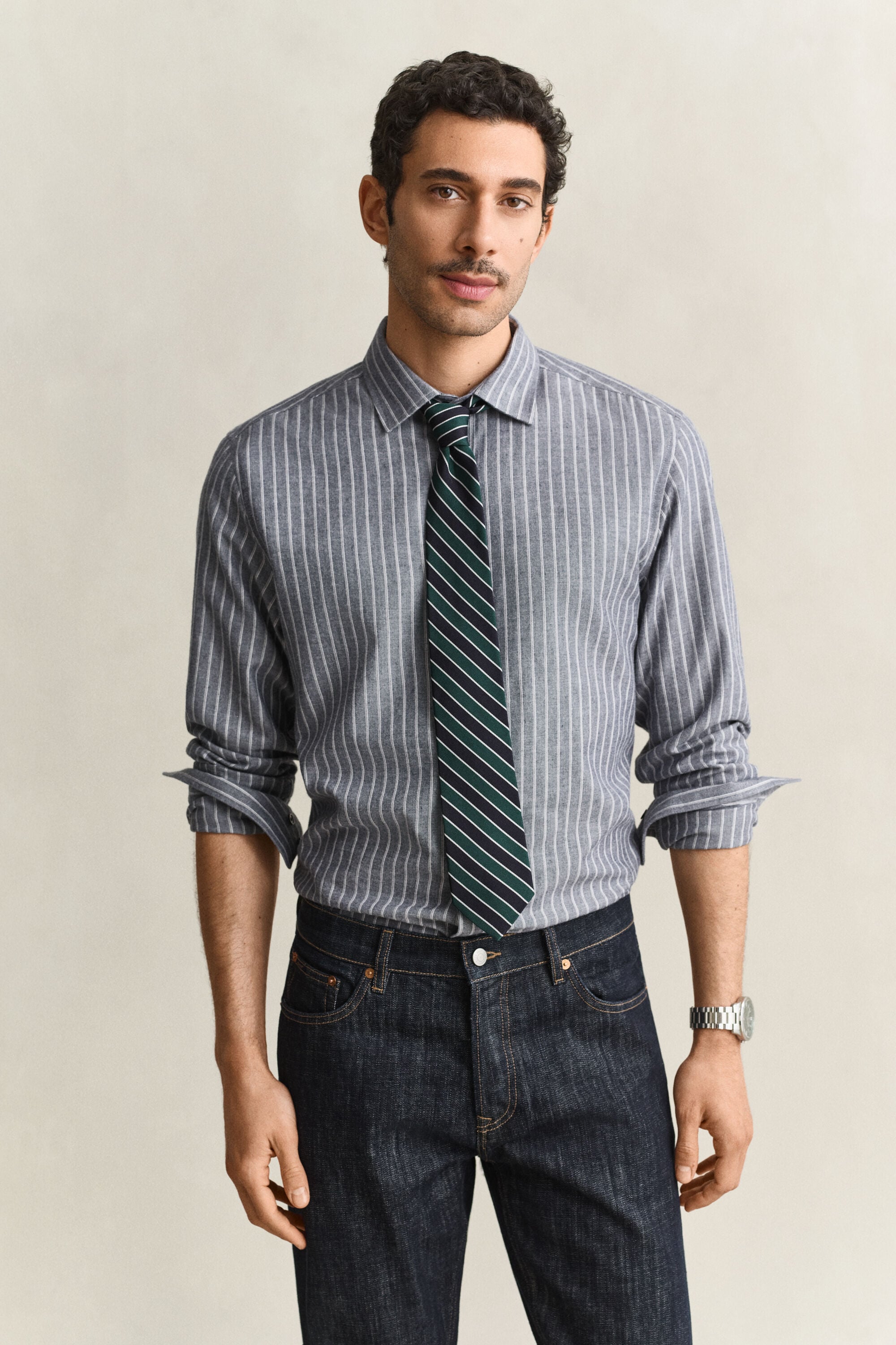 Camisa de flanela às riscas Mélange