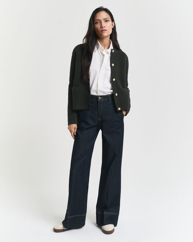 Casaco de malha contrastante