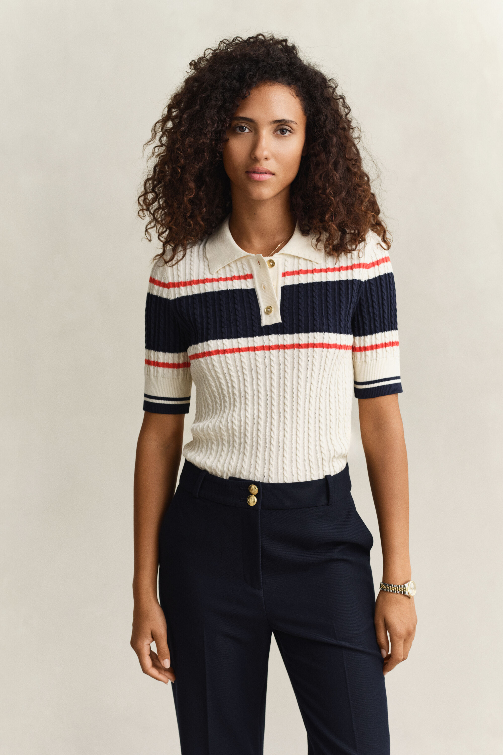 Rugger de manga curta em algodão