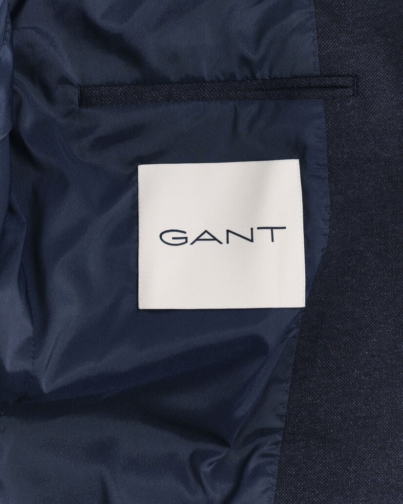 Blazer em jersey e algodão piqué com dois tons slim fit