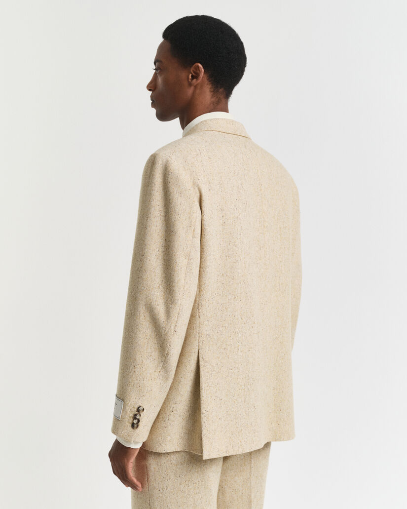 Casaco de fato em malha Nepps com padrão espinha de peixe relaxed fit