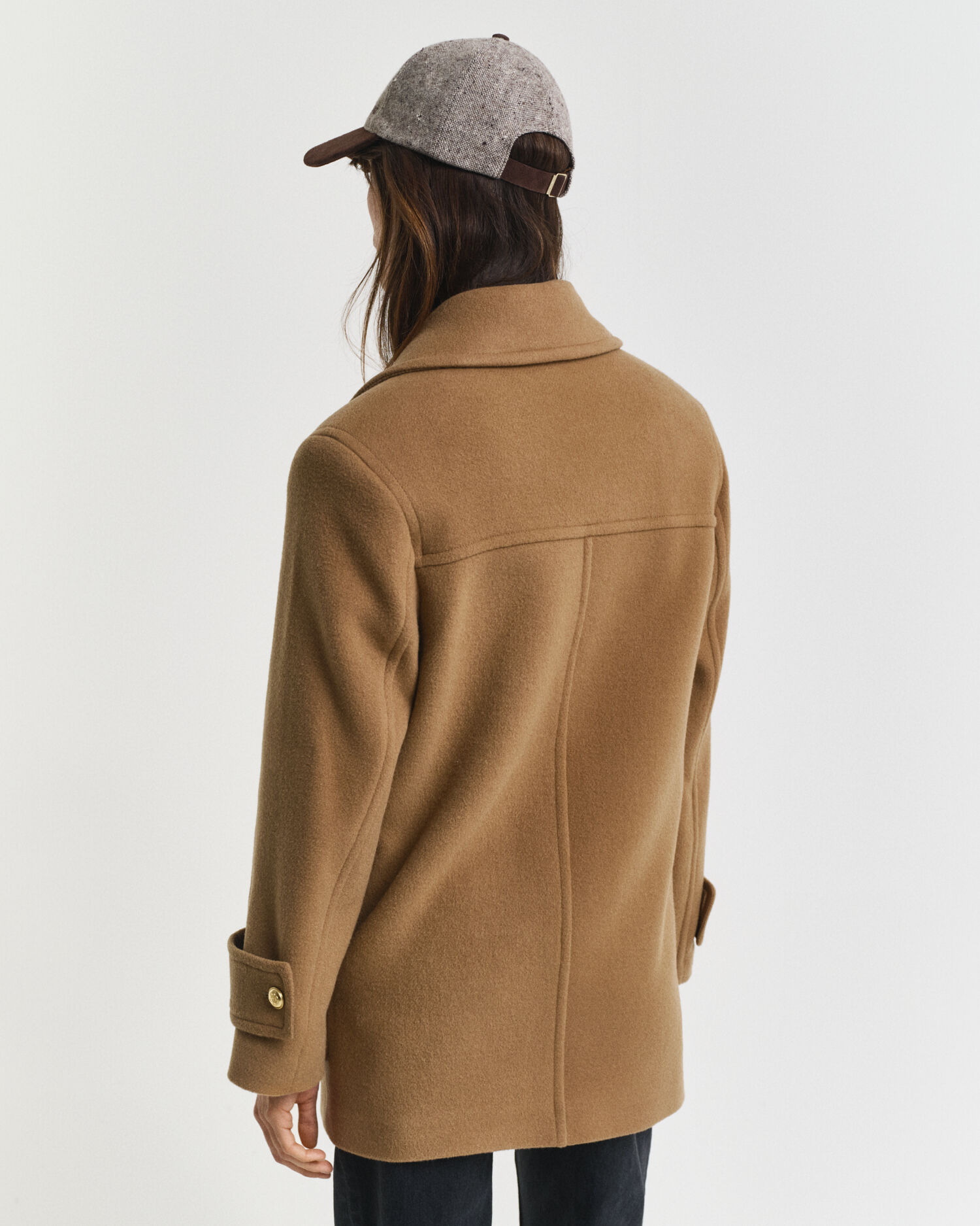 Casaco de marinheiro de comprimento médio em lã