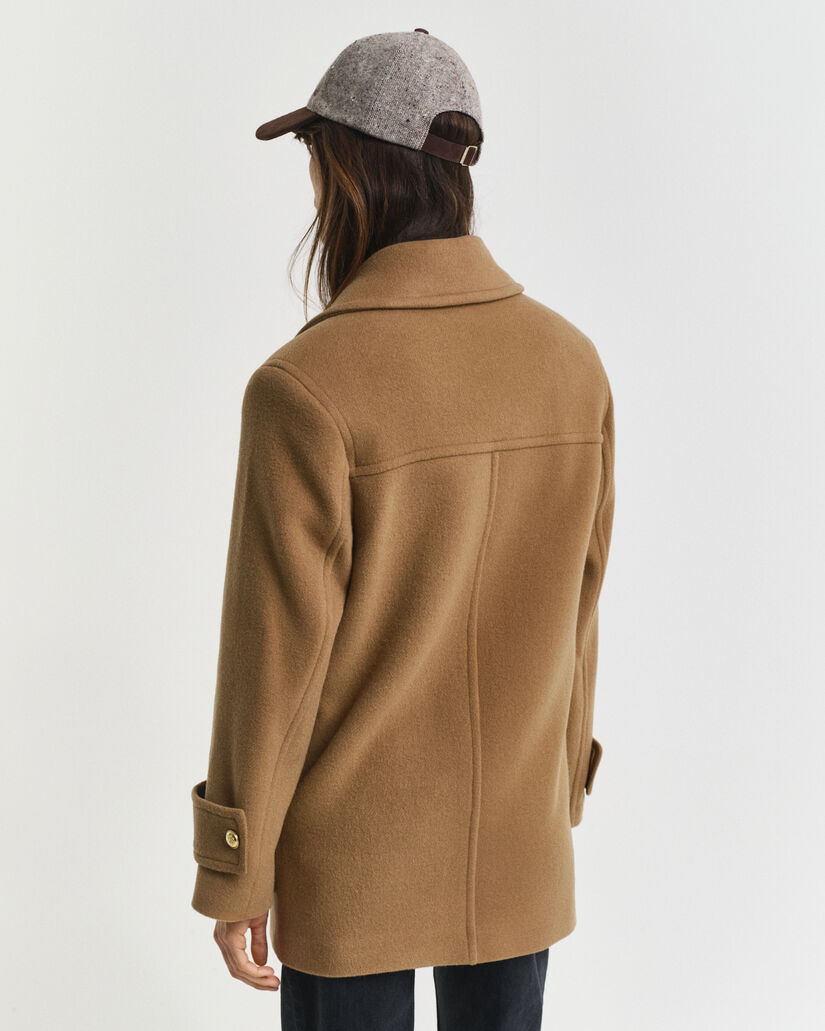 Casaco de marinheiro de comprimento médio em lã