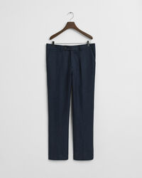 Calças de fato em flanela com padrão espinha de peixe slim fit