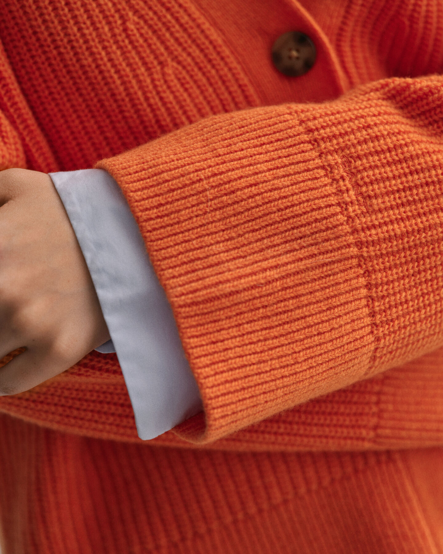 Casaco de malha em lã canelada