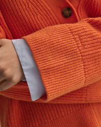 Casaco de malha em lã canelada