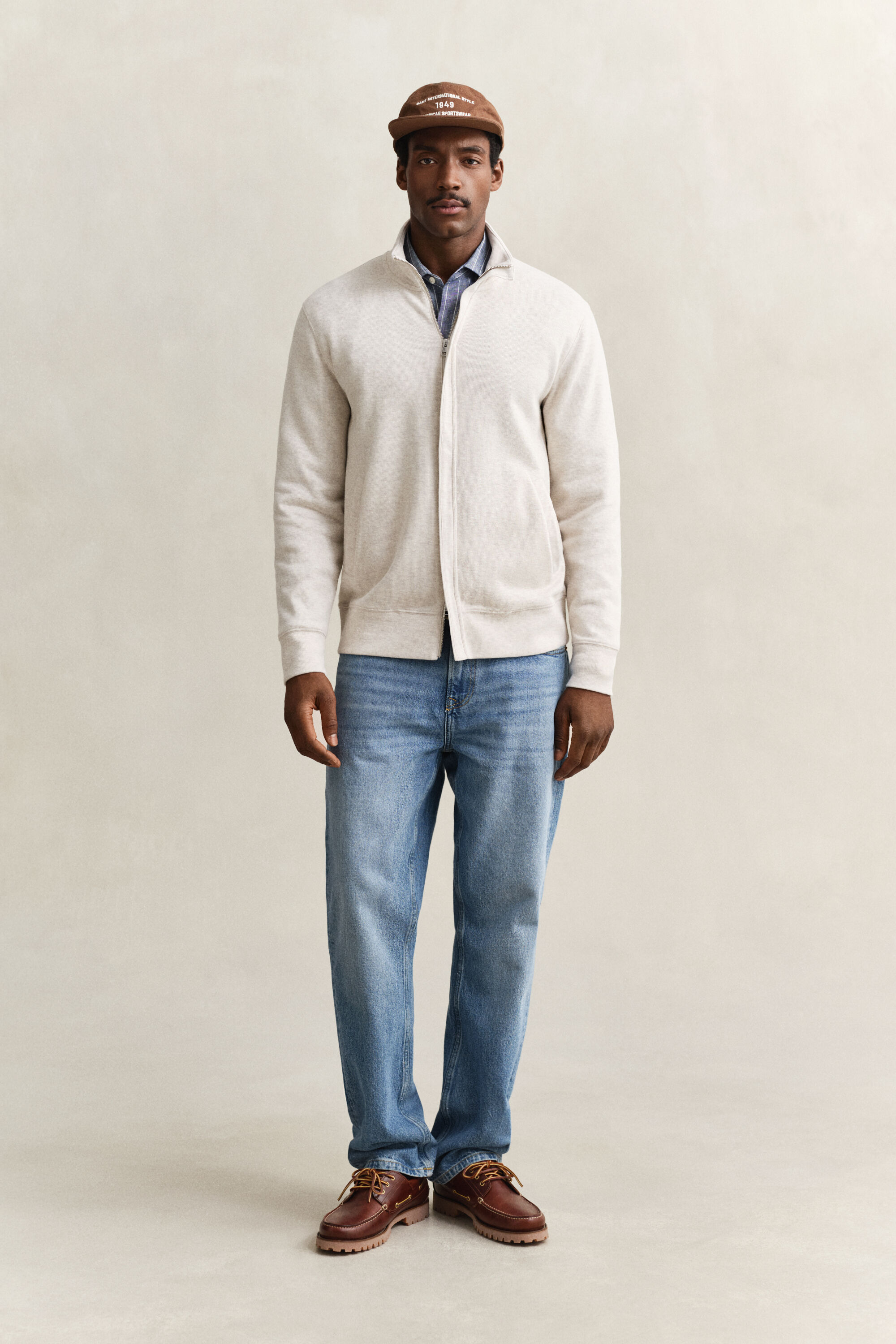 Sweatshirt com fecho de correr Sacker Rib