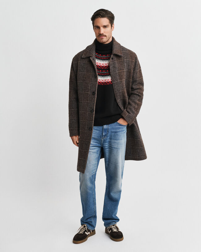 Camisola de gola alta com padrão Fair Isle