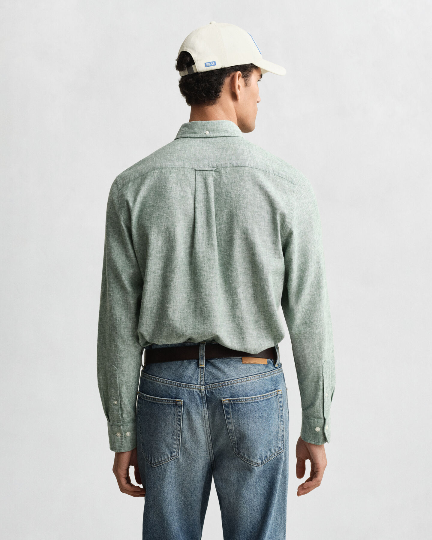 Camisa de linho e algodão regular fit