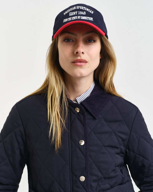 Blusão acolchoado com detalhes em bombazina