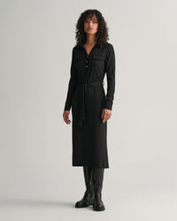 Vestido em jersey com colarinho de polo slim fit