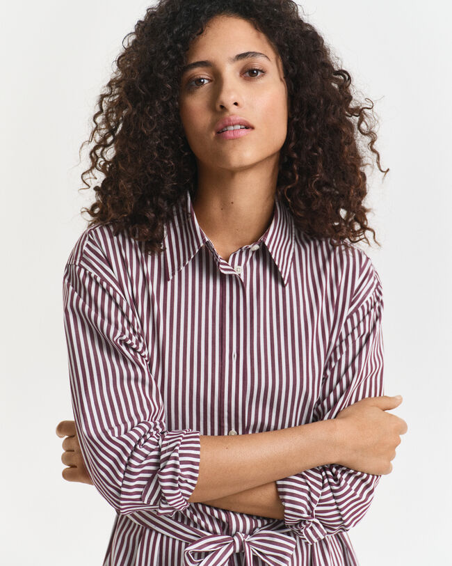 Vestido-camisa em popelina com cinto Classic