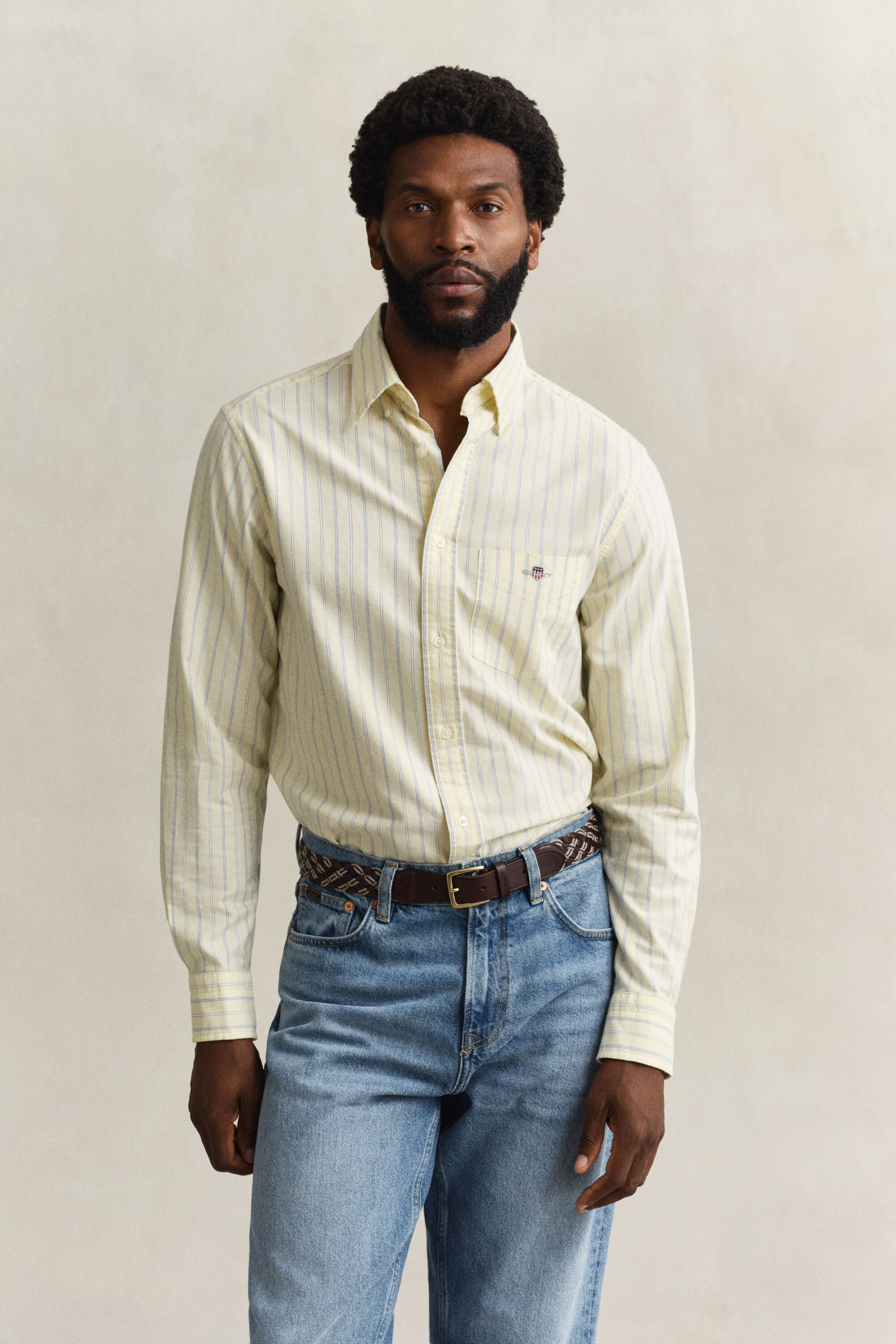 Camisa Oxford às riscas Classic