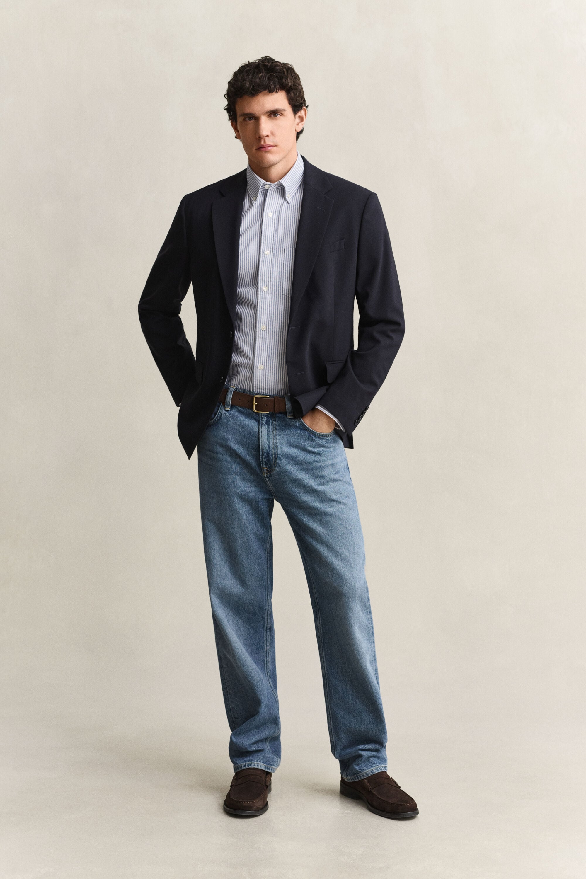 Camisa Oxford às riscas Classic regular fit