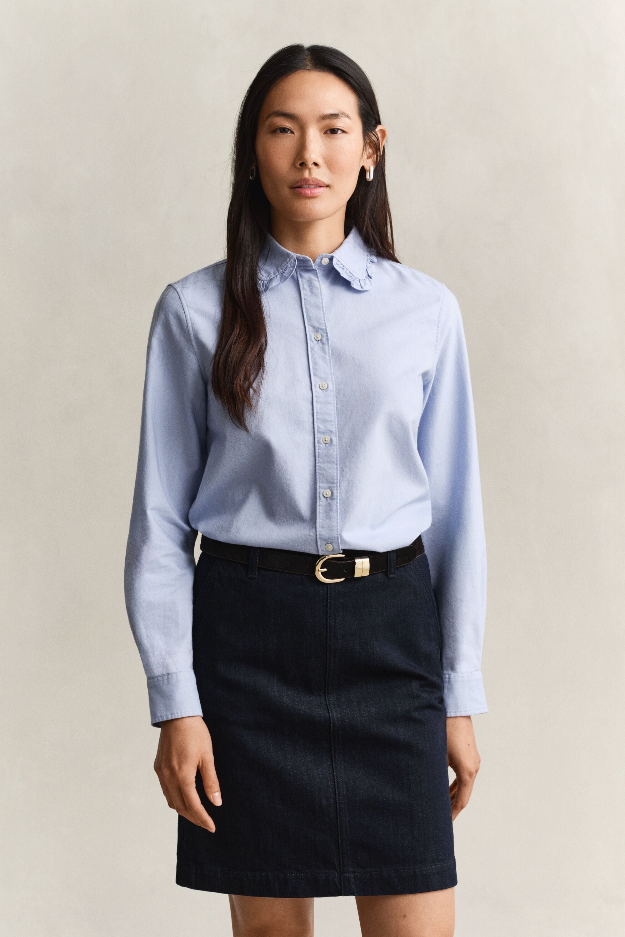 Camisa Oxford Classic com folhos