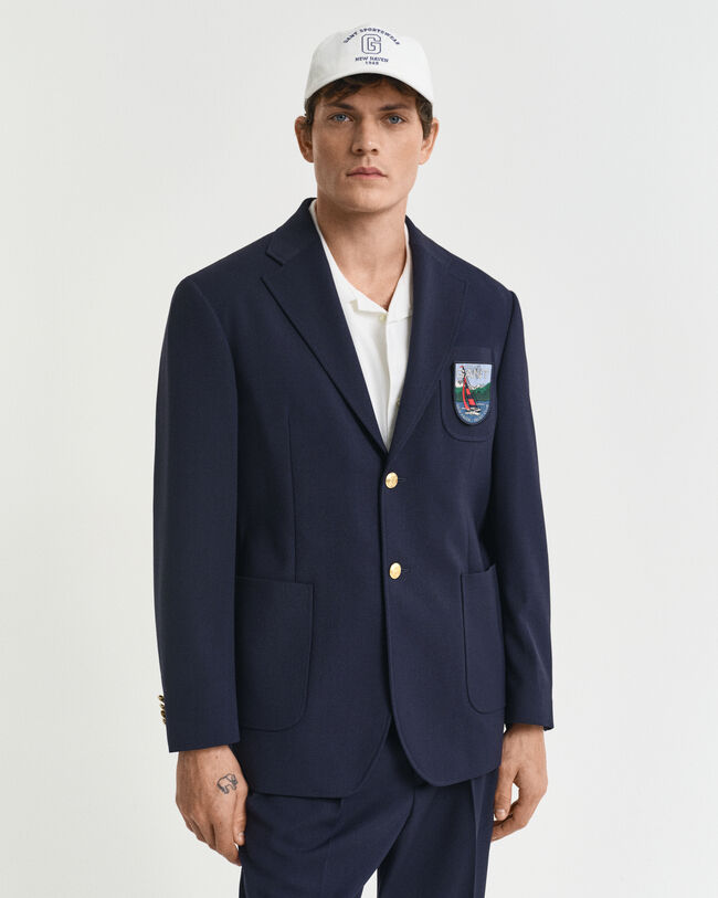 Blazer Club com emblema relaxed fit