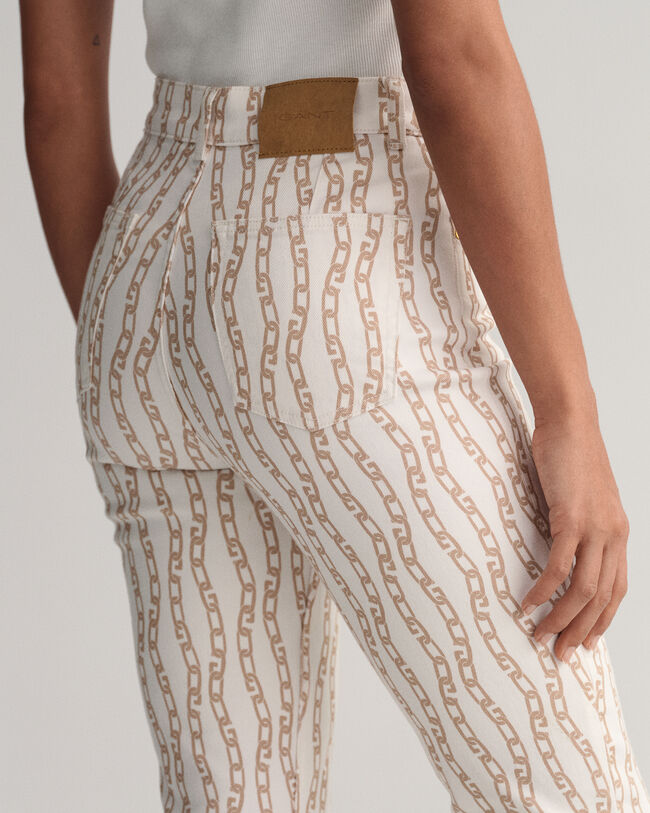 Cal&ccedil;as de ganga pelo tornozelo com estampado Chain