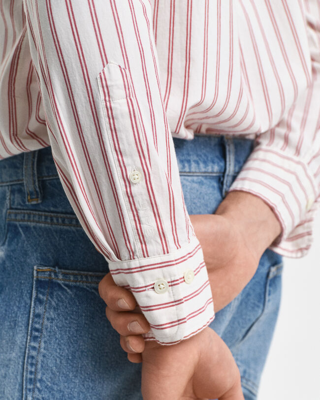 Camisa em popelina às riscas Archive regular fit