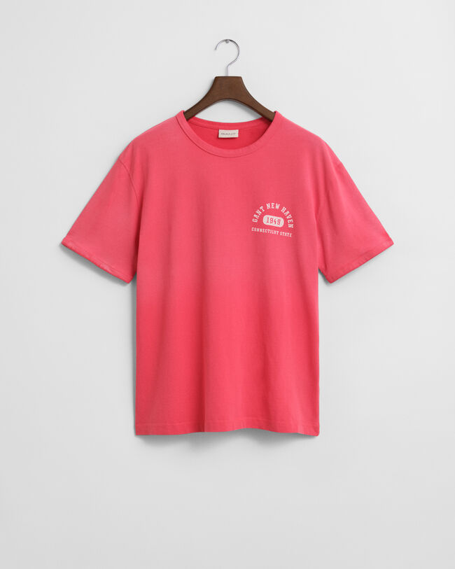 T-shirt gráfica com efeito desgastado Varsity