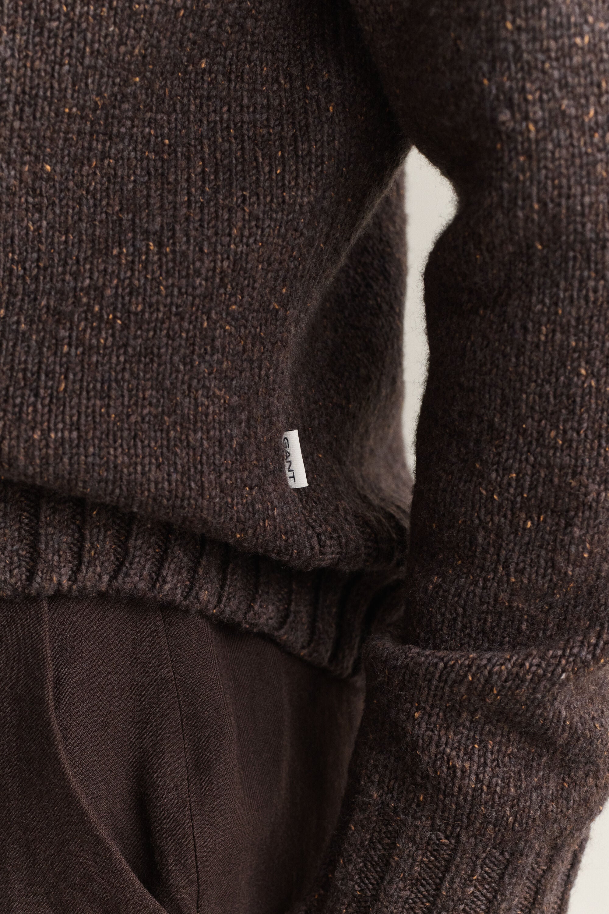 Camisola de malha estilo polo em mistura de lã e seda
