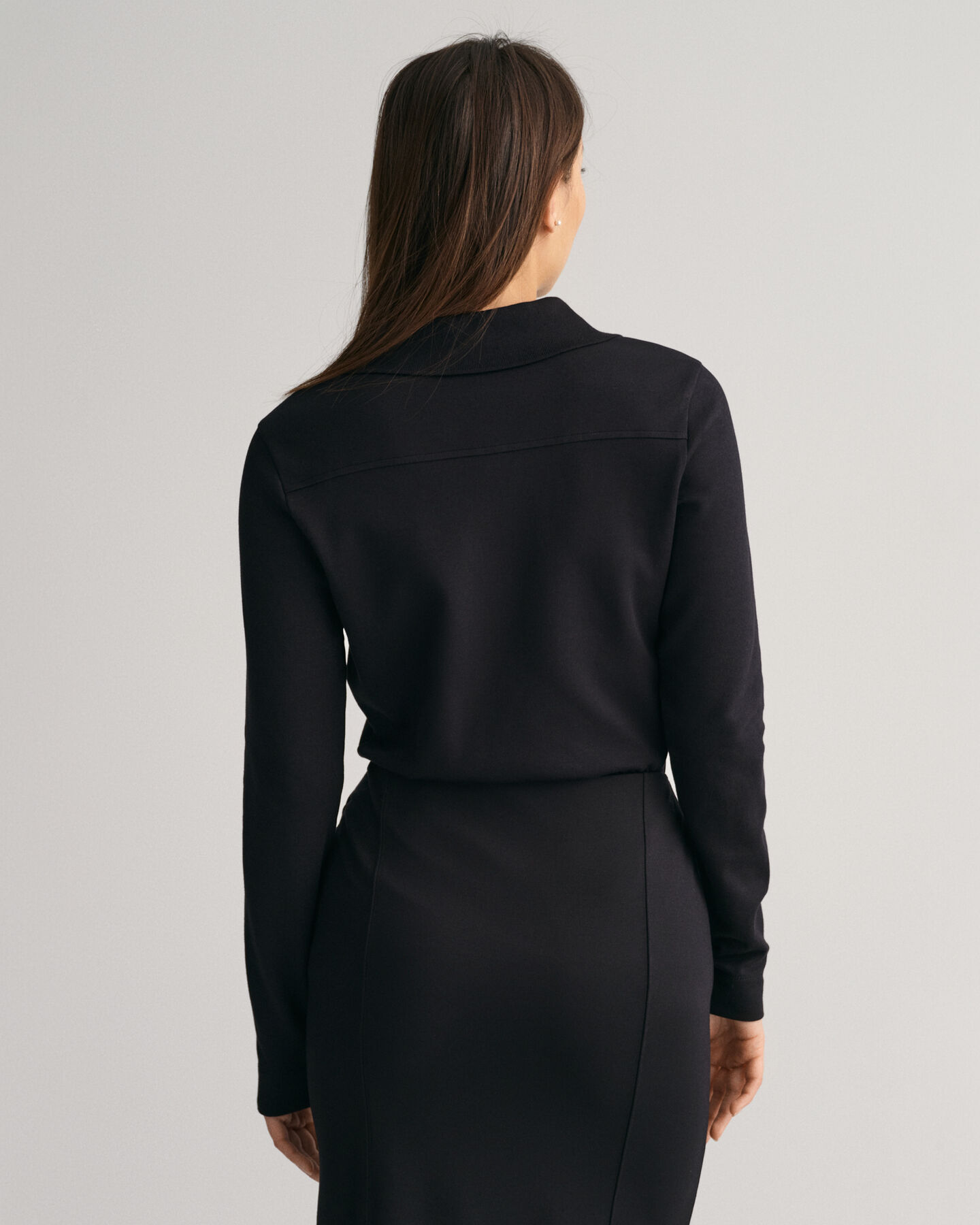 Camisa em jersey com colarinho de polo slim fit